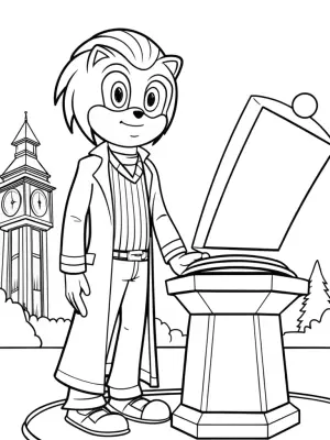 Sonic opening a time capsule coloring pages