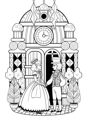 Chick’s time-traveling tea party coloring pages