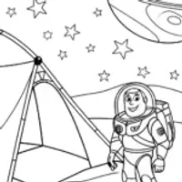 Buzz Lightyear camping in space