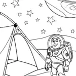 Buzz Lightyear camping in space