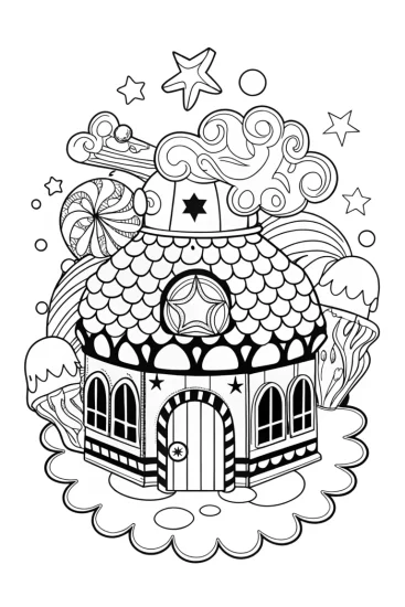 A coloring page of League of Legends cosmic bakery