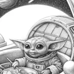 Baby Yoda cooking in space