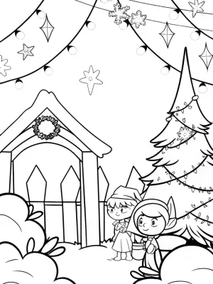 Christmas in the enchanted garden coloring pages