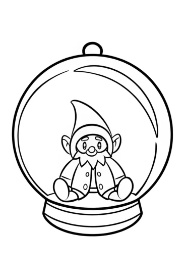 A coloring page of Gnome in a time-traveling bubble