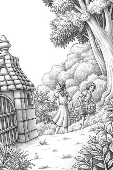 A coloring page of Mirabel’s treasure hunt