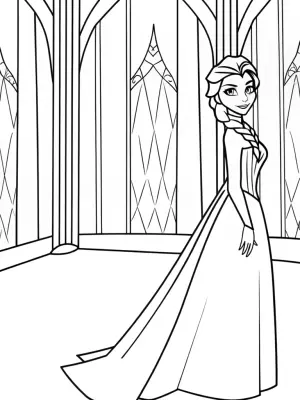Elsa in the ice labyrinth coloring pages