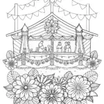 Banban’s flower festival coloring page