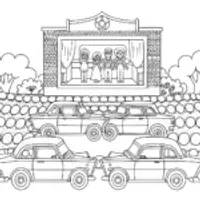 Bratz dolls at a drive-in movie