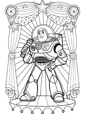 Buzz Lightyear karaoke showdown coloring pages