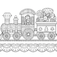 Gingerbread train with holiday animals