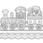 Gingerbread train with holiday animals