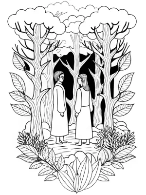 Champions council in the forest coloring pages