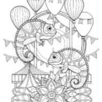 Chameleons at a rainbow fair