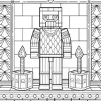 Minecraft character at a sky forge