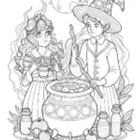 Anime characters making a potion