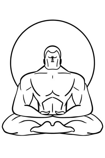 A coloring page of Hulk meditation coloring page