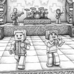 Minecraft characters in concert