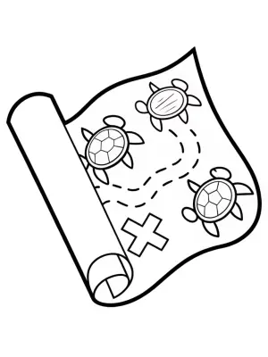 Ninja Turtles treasure map quest coloring pages