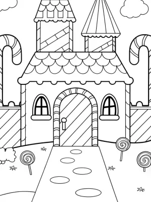 Candy castle treasure hunt coloring pages