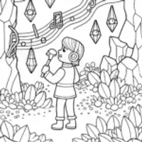 JJ exploring the enchanted music cave