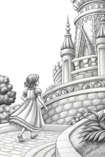 A coloring page of Mirabel’s magical time travel