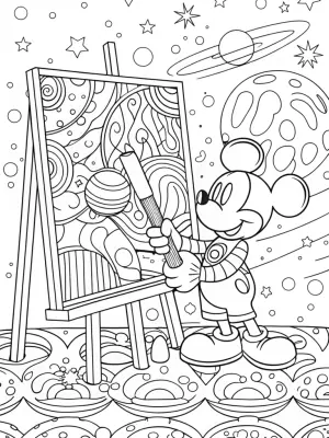 Mickey Mouse’s galactic art show coloring pages