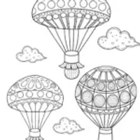 Mushrooms in hot air balloons