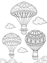 Mushrooms in hot air balloons