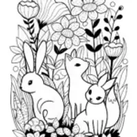 Woodland creatures in a magical garden