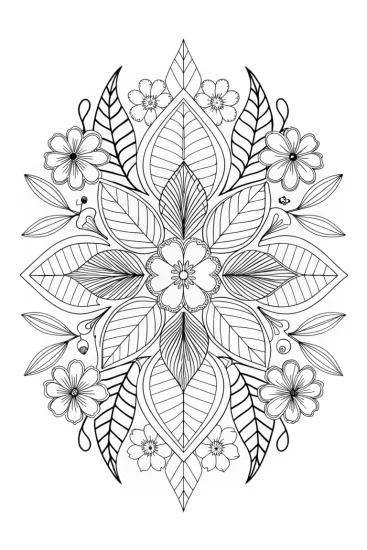 A coloring page of Nature harmony mandala
