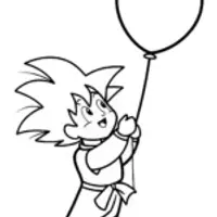 Goku reaching for a balloon