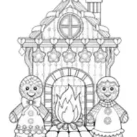 Gingerbread characters by the fire