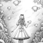 Alice in a floating tea garden