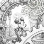 Mickey Mouse in a clockwork city