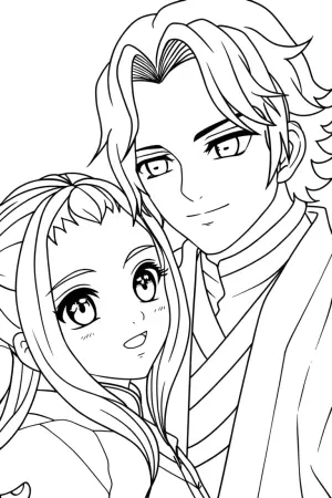 Demon Slayer shadow dance coloring pages