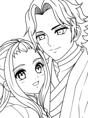 Demon Slayer shadow dance coloring pages
