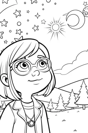 Mirabel’s enchanted night sky coloring pages
