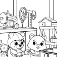 Inventive animals in a workshop