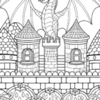 Dragon flying over candy corn island
