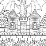 Dragon flying over candy corn island