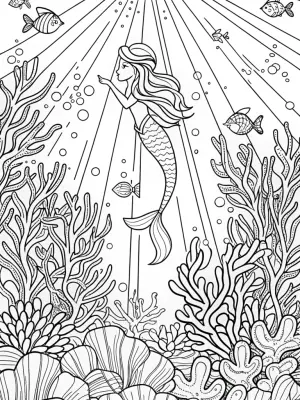 Little Mermaid’s underwater expedition coloring pages