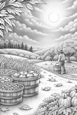 The harvest moon gathering coloring pages