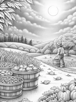 The harvest moon gathering coloring pages