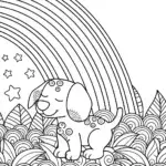Puppy under the celestial rainbow