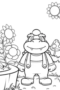 Bowser in a magical garden