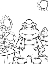 Bowser in a magical garden