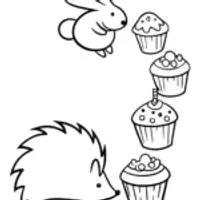Hedgehog and rabbit cupcake parade