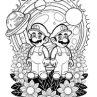 Mario and Luigi cosmic gardening