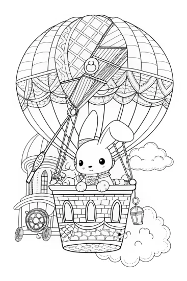 A coloring page of Cinnamoroll’s time capsule adventure