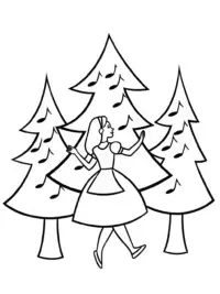 Alice dancing with musical trees
